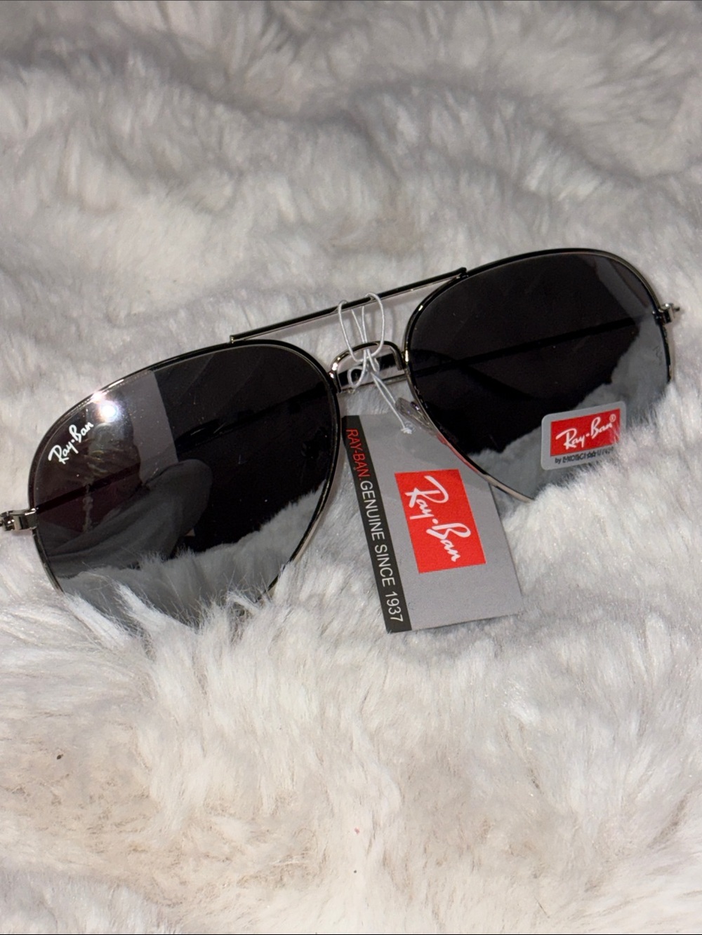 Silver Frame Black Lens Aviator Sunglasses